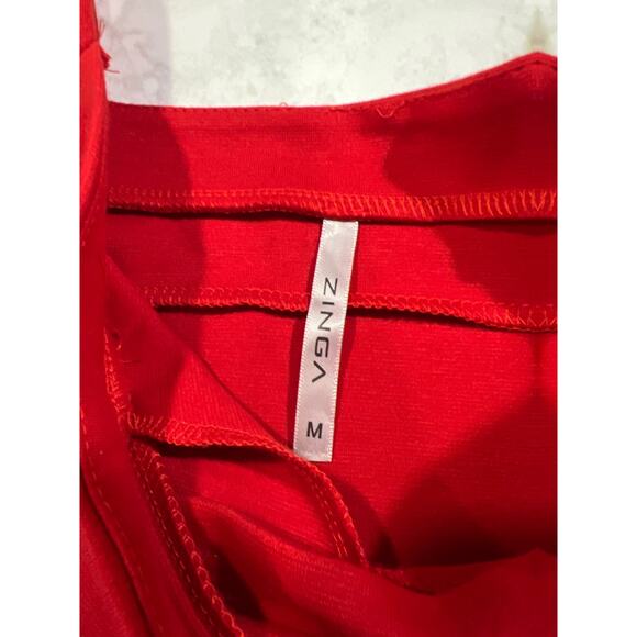 Zinga Women’s Bandage Style Criss Cross Front Bodycon Tank Dress Sz M Red - Picture 3 of 3